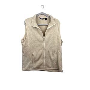 Lands End Tan Mens Vest w/pockets Size XL
